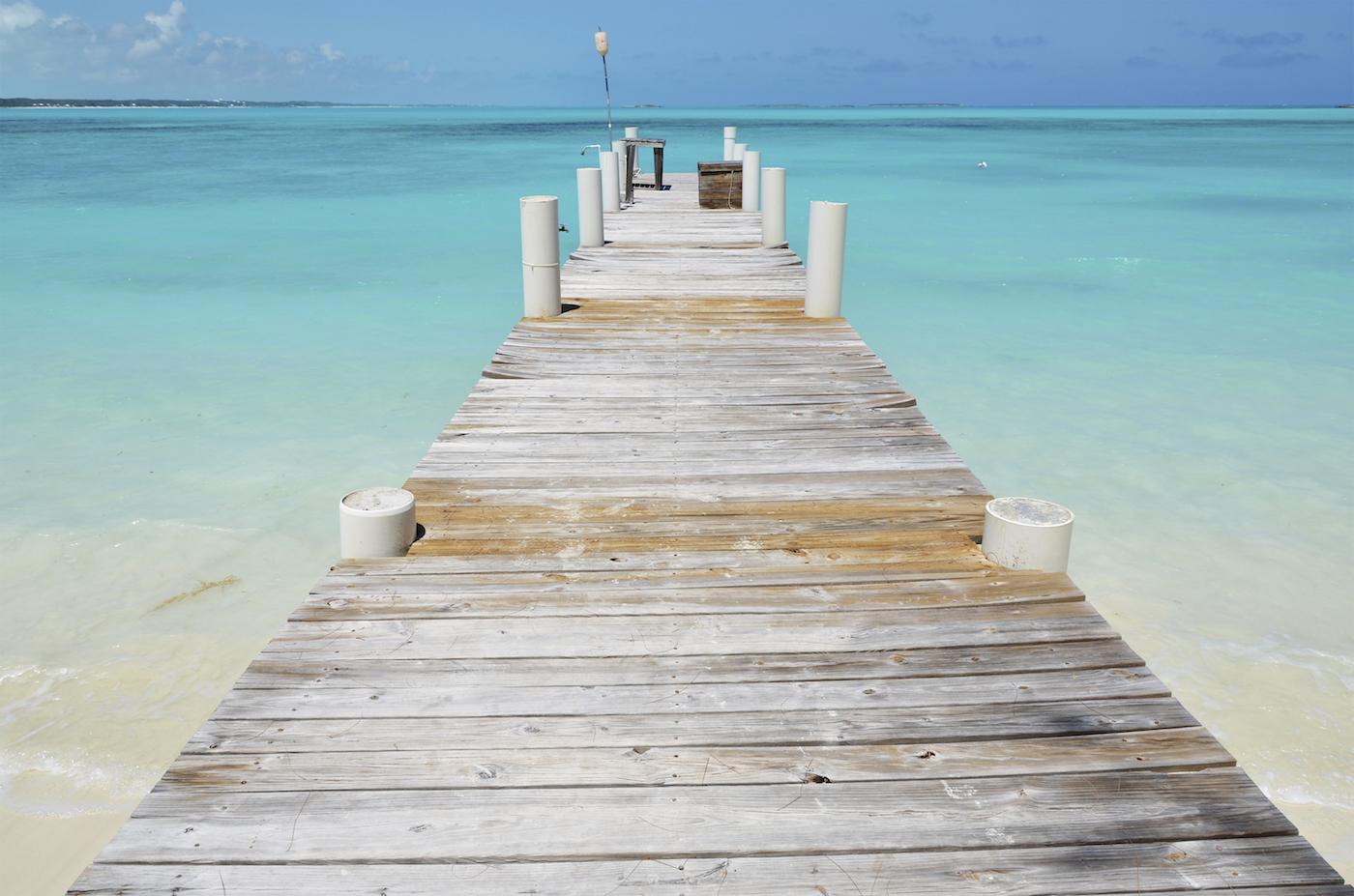 Wooden jetty. Exuma, Bahamas